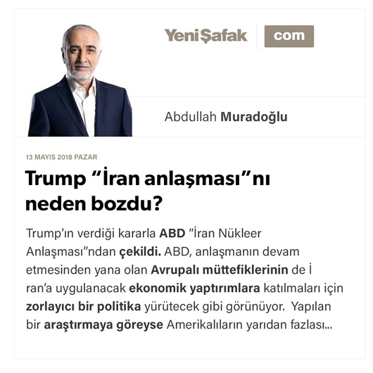 Trump “İran anlaşması”nı neden bozdu?