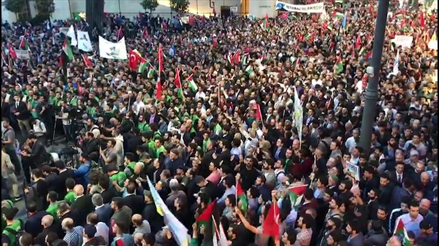 Yüz binler Kudüs'için Taksim'de