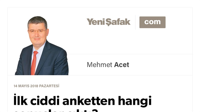 İlk ciddi anketten hangi sonuçlar çıktı?