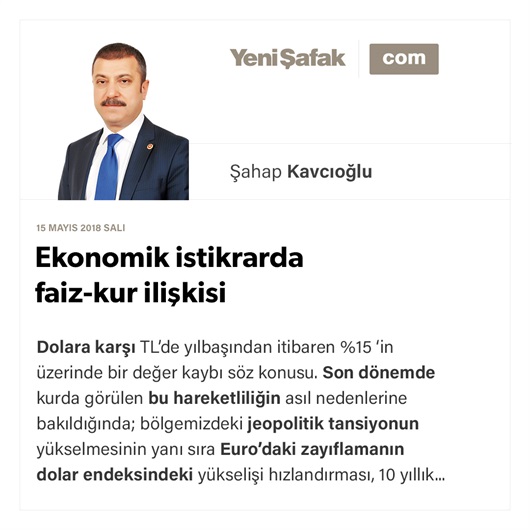 Ekonomik istikrarda faiz-kur ilişkisi