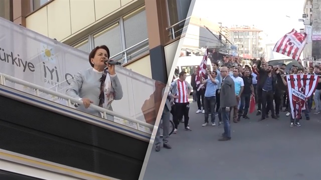 Meral Akşener'i 'Recep Tayyip Erdoğan' sloganıyla gönderdiler