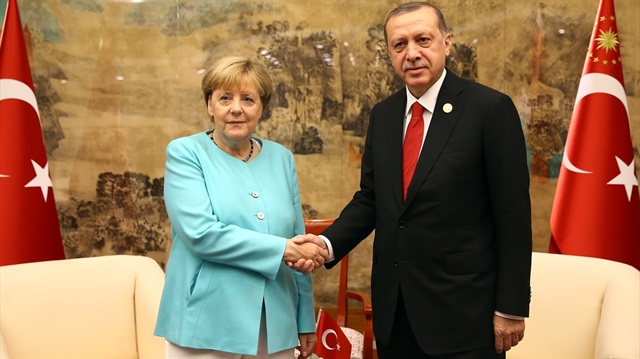 Cumhurbaşkanı Erdoğan ile Alman Başbakan Merkel görüştü.