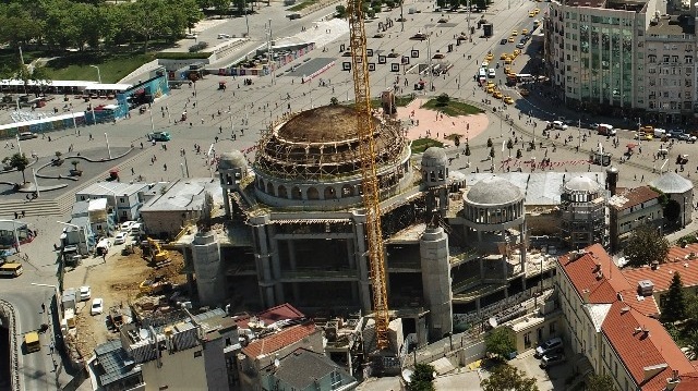 Taksim Camii havadan görüntülendi