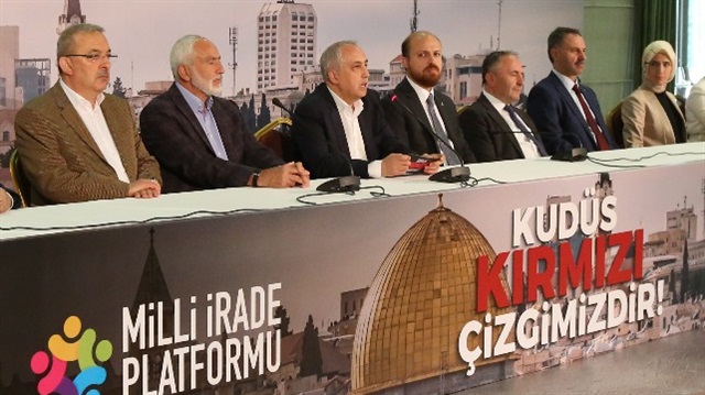 Milli İrade Platformu, Kudüs "Kudüs Kırmızı Çizgimizdir" başlığıyla toplantı düzenledi.