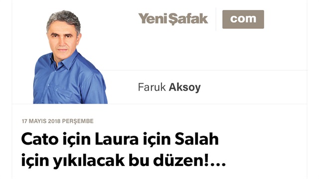 Cato için Laura için Salah için yıkılacak bu düzen!…