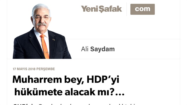 Muharrem bey, HDP’yi hükümete alacak mı?…