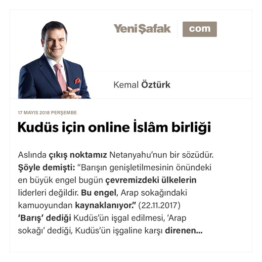 Kudüs için online İslâm birliği