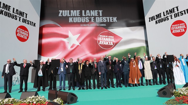 Yenikapı'da 'Zulme lanet Kudüs'e destek' mitingi düzenlendi.