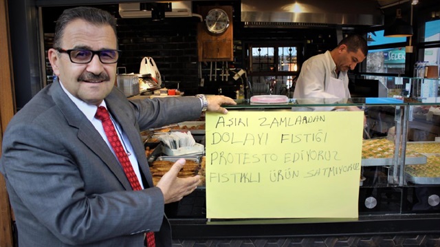 Başkan Necip Daş: Ben Bursa Tatlıcılar Odası Başkanı olarak iş yerimde fıstıklı tatlı satmama kararı aldım.