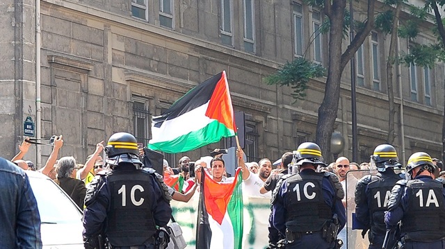 Fransa'da Filistin'e destek gösterileri düzenlendi