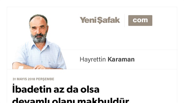 İbadetin az da olsa devamlı olanı makbuldür