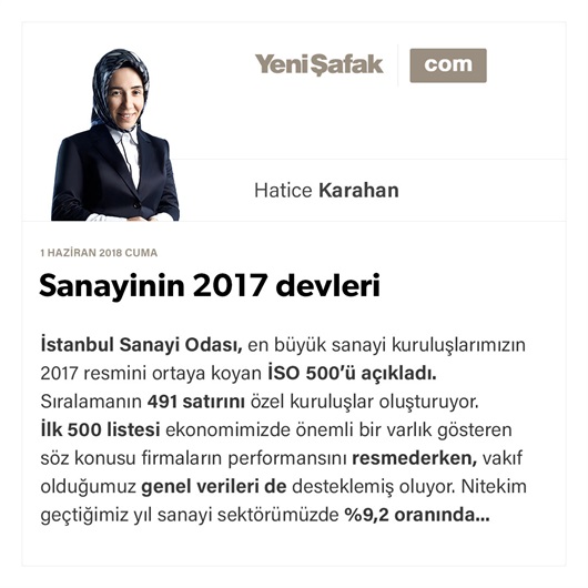 Sanayinin 2017 devleri