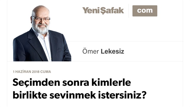 Seçimden sonra kimlerle birlikte sevinmek istersiniz?