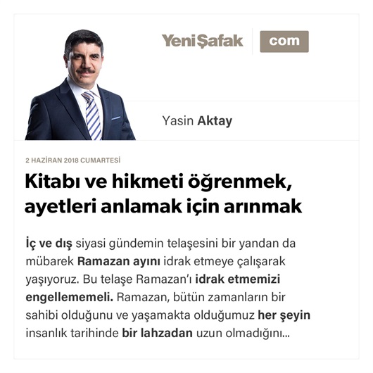 Kitabı ve hikmeti öğrenmek, ayetleri anlamak için arınmak