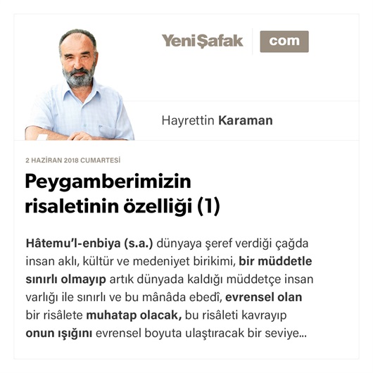 Peygamberimizin risaletinin özelliği (1)