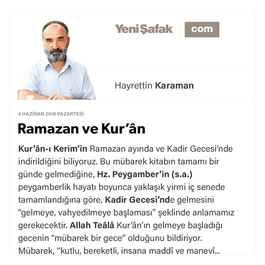Ramazan ve Kur’ân