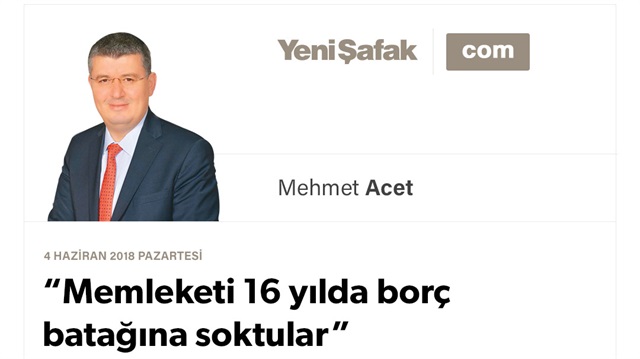“Memleketi 16 yılda borç batağına soktular”