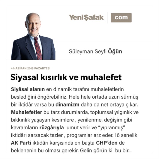 Siyasal kısırlık ve muhalefet