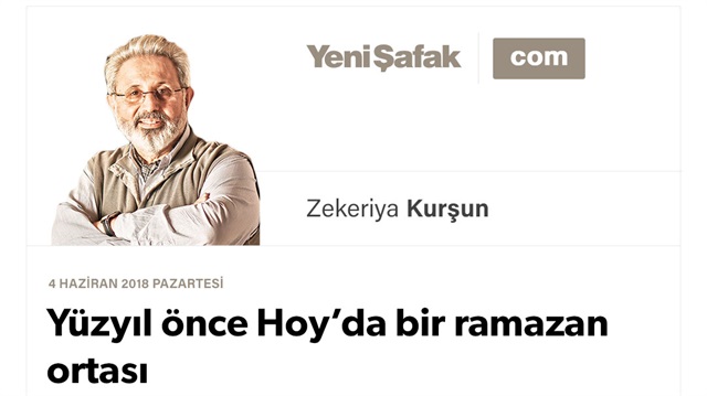 Yüzyıl önce Hoy’da bir ramazan ortası