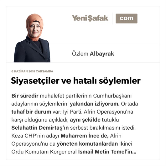 Siyasetçiler ve hatalı söylemler