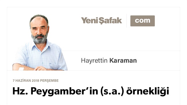 Hz. Peygamber’in (s.a.) örnekliği