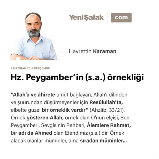 Hz. Peygamber’in (s.a.) örnekliği