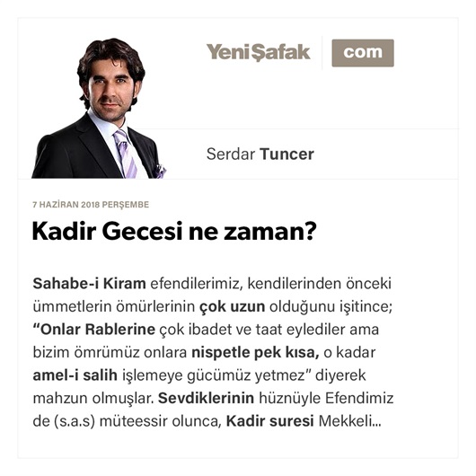 Kadir Gecesi ne zaman?