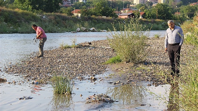 Çevredeki vatandaşlar, çayda yoğun bir pis kokunun yer aldığını belirtti.