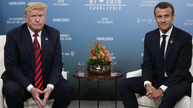 ABD Başkanı Donald Trump ve Fransa Cumhurbaşkanı Emmanuel Macron, G7 zirvesinde bir araya geldi.