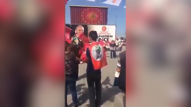 Muharrem İnce'nin mitinginde HDP-CHP kol kola!