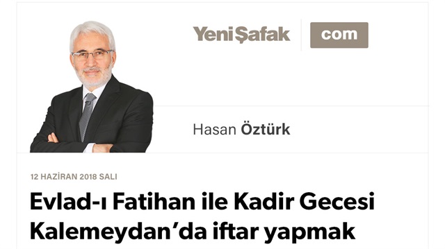 Evlad-ı Fatihan ile Kadir Gecesi Kalemeydan’da iftar yapmak da varmış kaderimizde