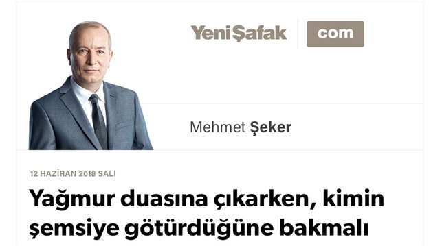 Yağmur duasına çıkarken, kimin şemsiye götürdüğüne bakmalı