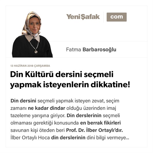 Din Kültürü dersini seçmeli yapmak isteyenlerin dikkatine!