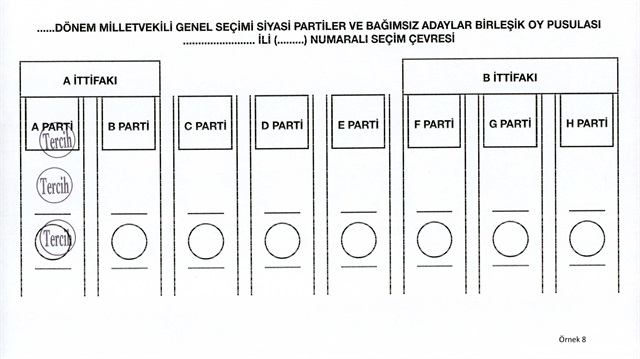 Oy pusulası örneği