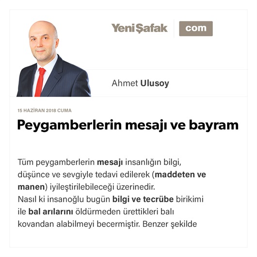 Peygamberlerin mesajı ve bayram