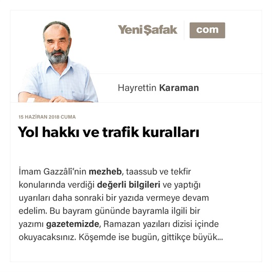 Yol hakkı ve trafik kuralları