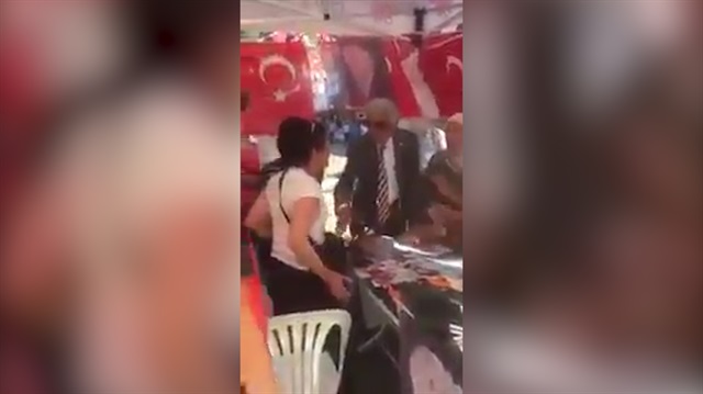 CHP'li başörtülü kadın kendisine inanmayan partiliyle kavga ediyor