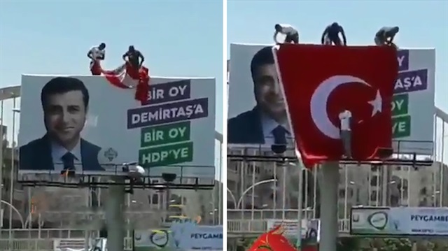 Şanlıurfalılardan Türk bayrağına alerjisi olan HDP'ye şok!