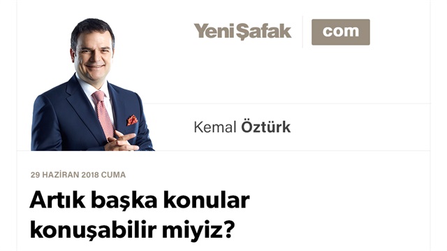 Artık başka konular konuşabilir miyiz?