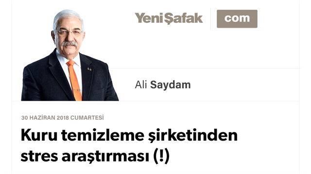 Kuru temizleme şirketinden stres araştırması (!)