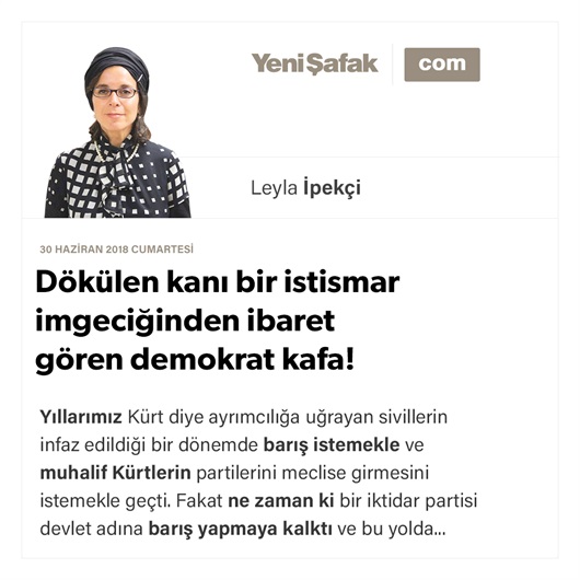 Dökülen kanı bir istismar imgeciğinden ibaret gören demokrat kafa!