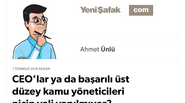 CEO’lar ya da başarılı üst düzey kamu yöneticileri niçin vali yapılmıyor?