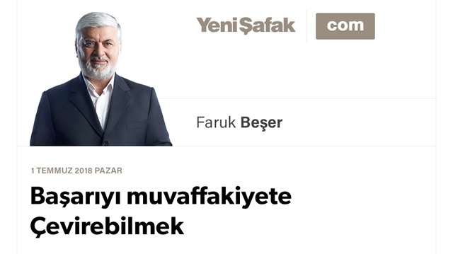 Başarıyı muvaffakiyete çevirebilmek