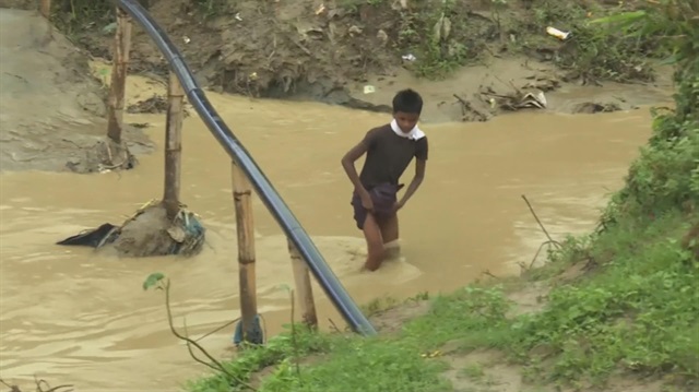 Monsoon flood cuts off Rohingya camp in Bangladesh