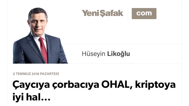 Çaycıya çorbacıya OHAL, kriptoya iyi hal…