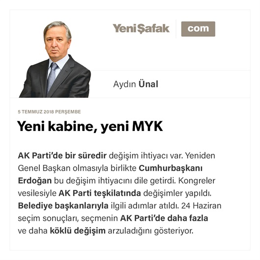 Yeni kabine, yeni MYK
