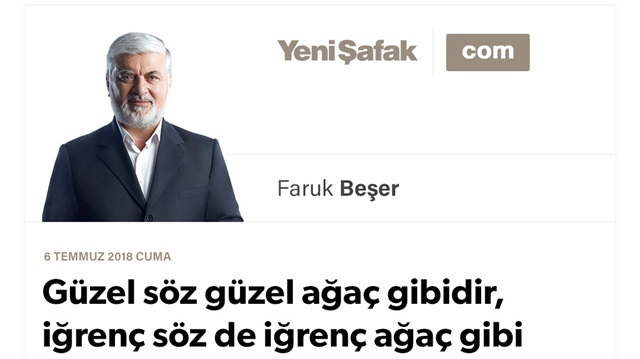 Güzel söz güzel ağaç gibidir, iğrenç söz de iğrenç ağaç gibi