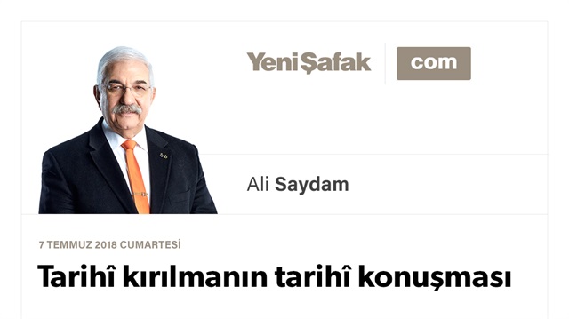Tarihî kırılmanın tarihî konuşması
