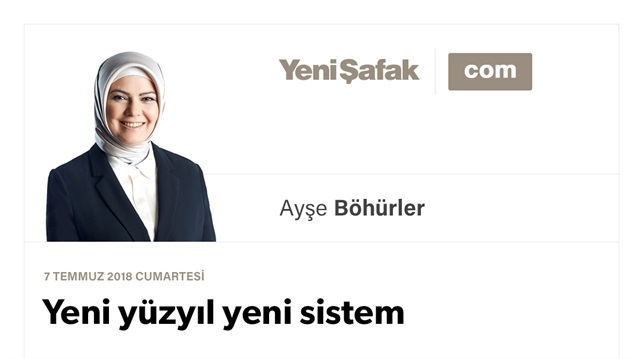 Yeni yüzyıl yeni sistem