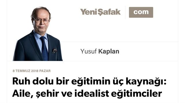 Ruh dolu bir eğitimin üç kaynağı: Aile, şehir ve idealist eğitimciler